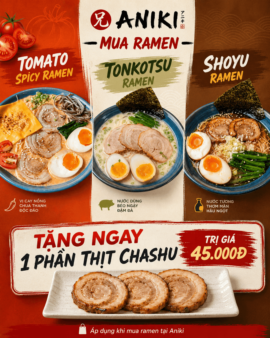 Mua ramen, tặng chashu 45K